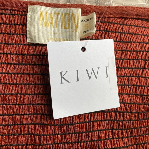 Nation LTD Alexandra Smocked Long Sleeve - Red Clay - Small, NWT - Picture 9 of 12